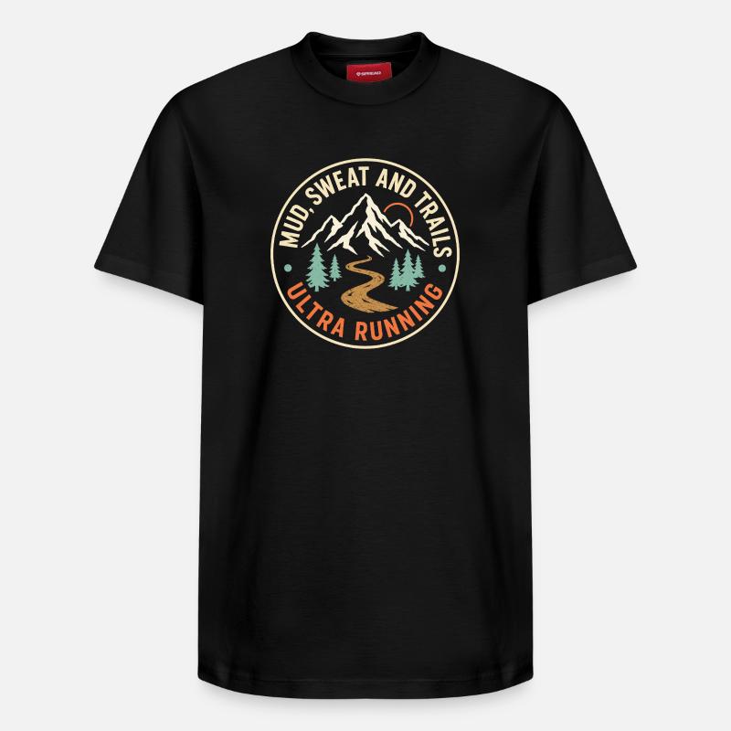 Course ultra sur les sentiers - T-shirt unisexe décontracté en coton Supima – de SPREAD - noir
