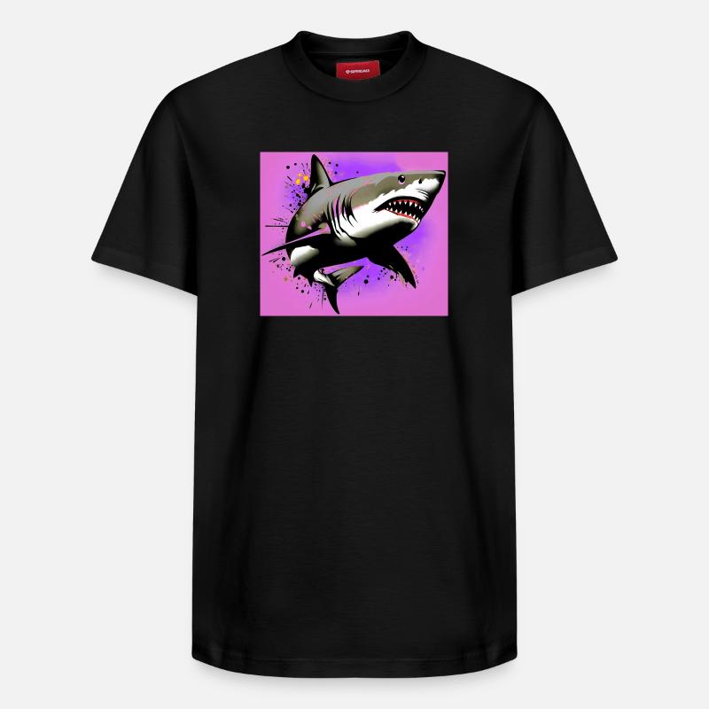 Requin - T-shirt unisexe décontracté en coton Supima – de SPREAD - noir
