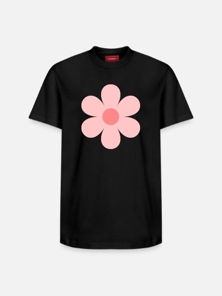 Pastel Flower Central Flower - Relaxed Unisex Supima Cotton T-Shirt – by SPREAD - black