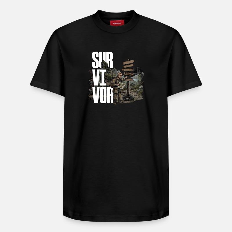 Survivant - T-shirt unisexe décontracté en coton Supima – de SPREAD - noir