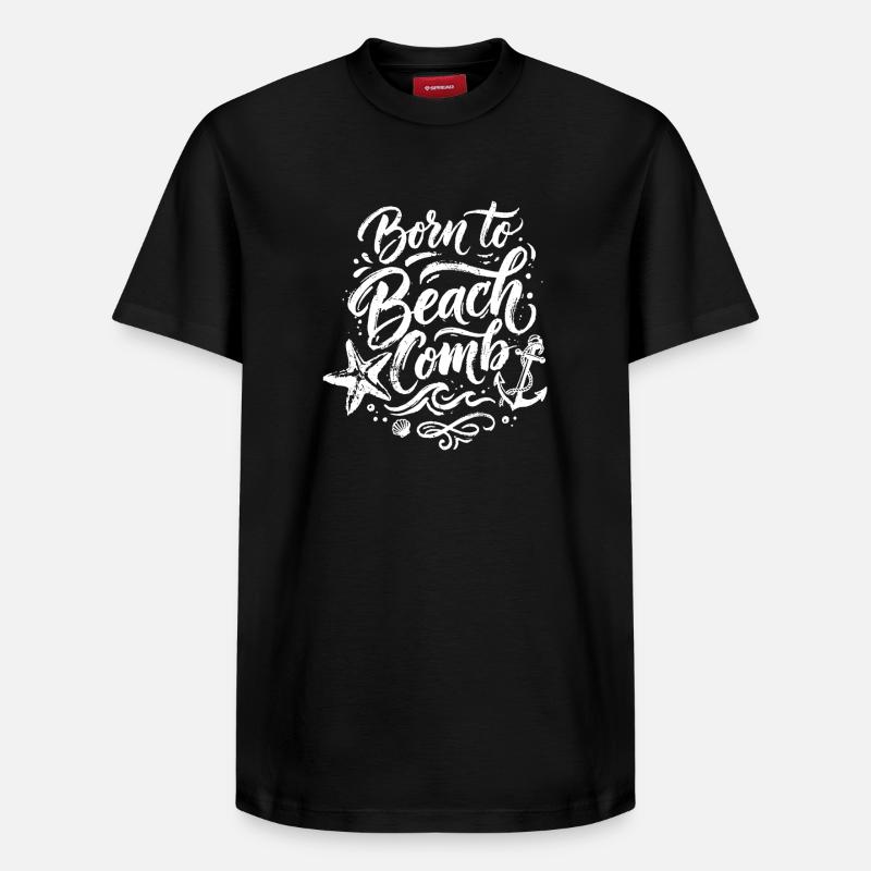 Né à Beach Comb - T-shirt unisexe décontracté en coton Supima – de SPREAD - noir