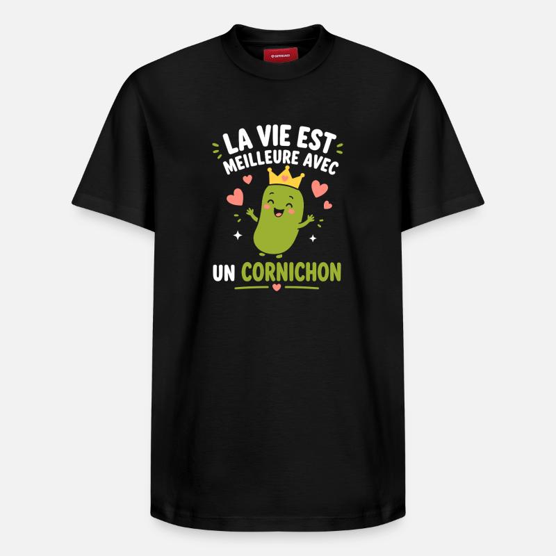 Cornichon - T-shirt unisexe décontracté en coton Supima – de SPREAD - noir