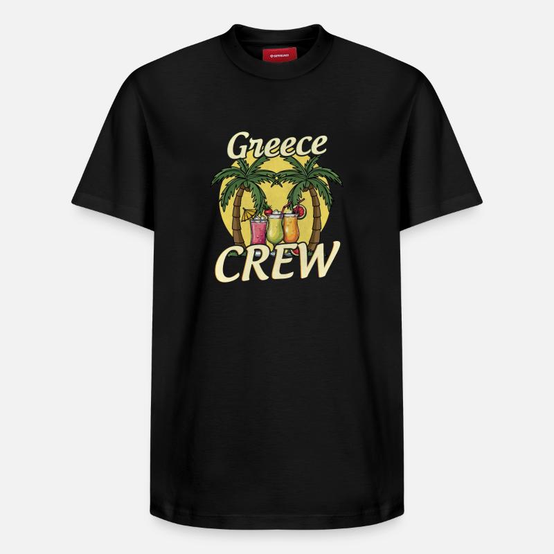 Équipage Grèce - T-shirt unisexe décontracté en coton Supima – de SPREAD - noir