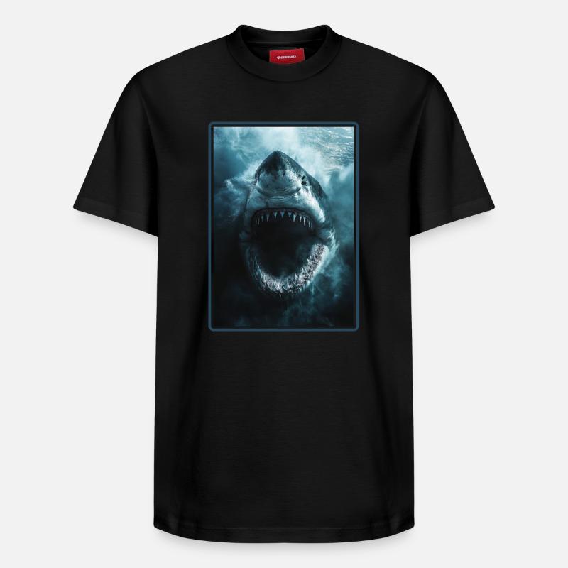 Requins Requin - T-shirt unisexe décontracté en coton Supima – de SPREAD - noir
