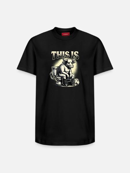 C’est de l’humour de toilettes à la connerie - T-shirt unisexe décontracté en coton Supima – de SPREAD - noir