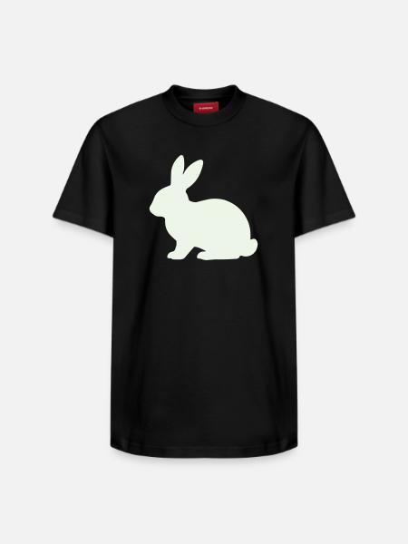 Silhouette délicate du lapin - T-shirt unisexe décontracté en coton Supima – de SPREAD - noir