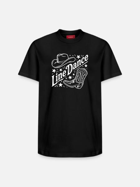 Line Dance Western Country - Relaxed Unisex Supima Cotton T-Shirt – von SPREAD - Schwarz