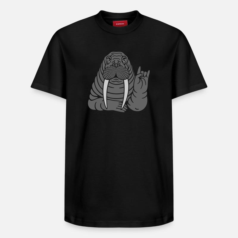 Walross - Relaxed Unisex Supima Cotton T-Shirt – von SPREAD - Schwarz