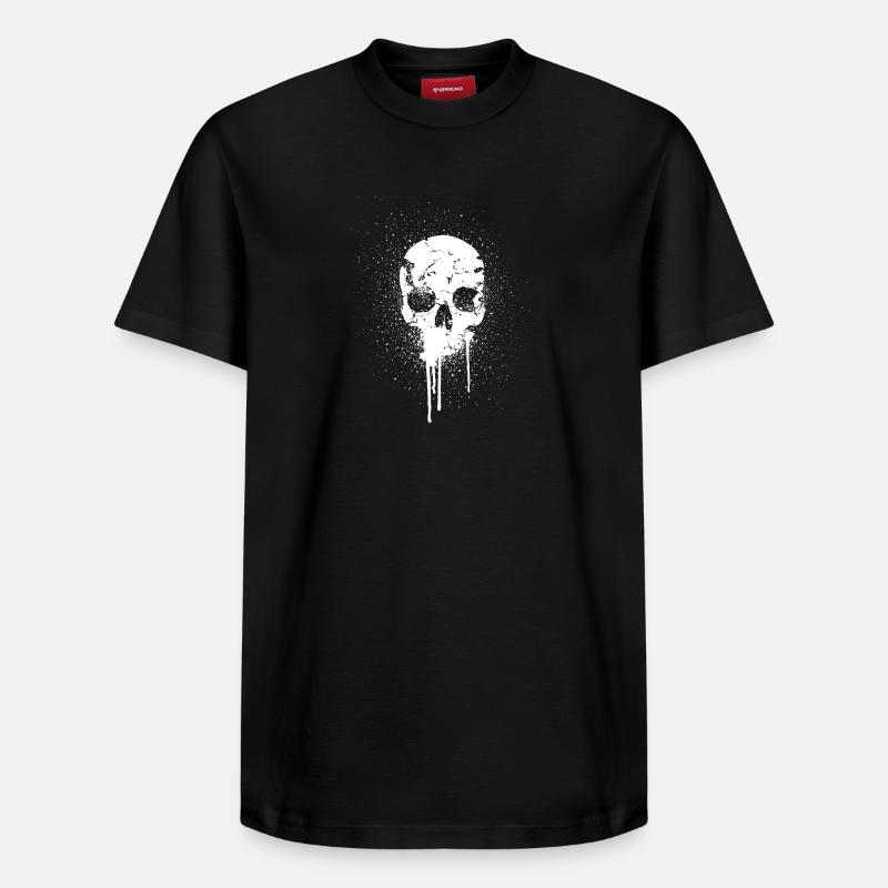 crâne blanc - T-shirt unisexe décontracté en coton Supima – de SPREAD - noir