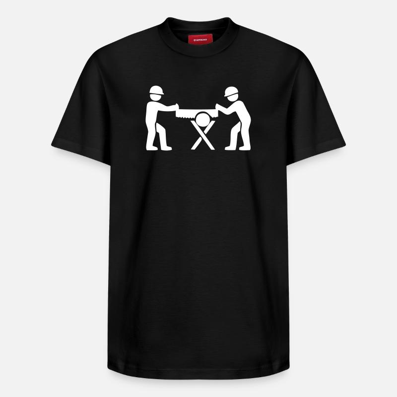Sciages de bois - T-shirt unisexe décontracté en coton Supima – de SPREAD - noir