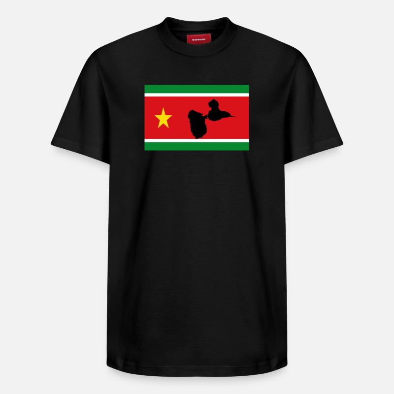 DRAPEAU GUADELOUPE - T-shirt unisexe décontracté en coton Supima – de SPREAD - noir