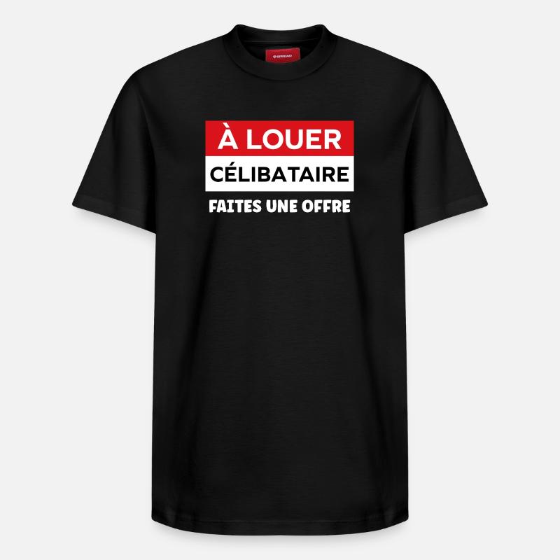 Humour célibataire - T-shirt unisexe décontracté en coton Supima – de SPREAD - noir