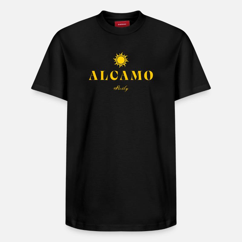 Alcamo Sicily Sun Logo - T-shirt unisexe décontracté en coton Supima – de SPREAD - noir