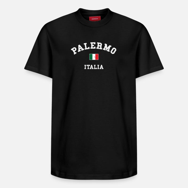Palerme Sicile - T-shirt unisexe décontracté en coton Supima – de SPREAD - noir