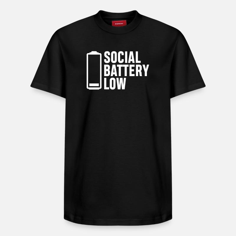 Batterie sociale faible - T-shirt unisexe décontracté en coton Supima – de SPREAD - noir