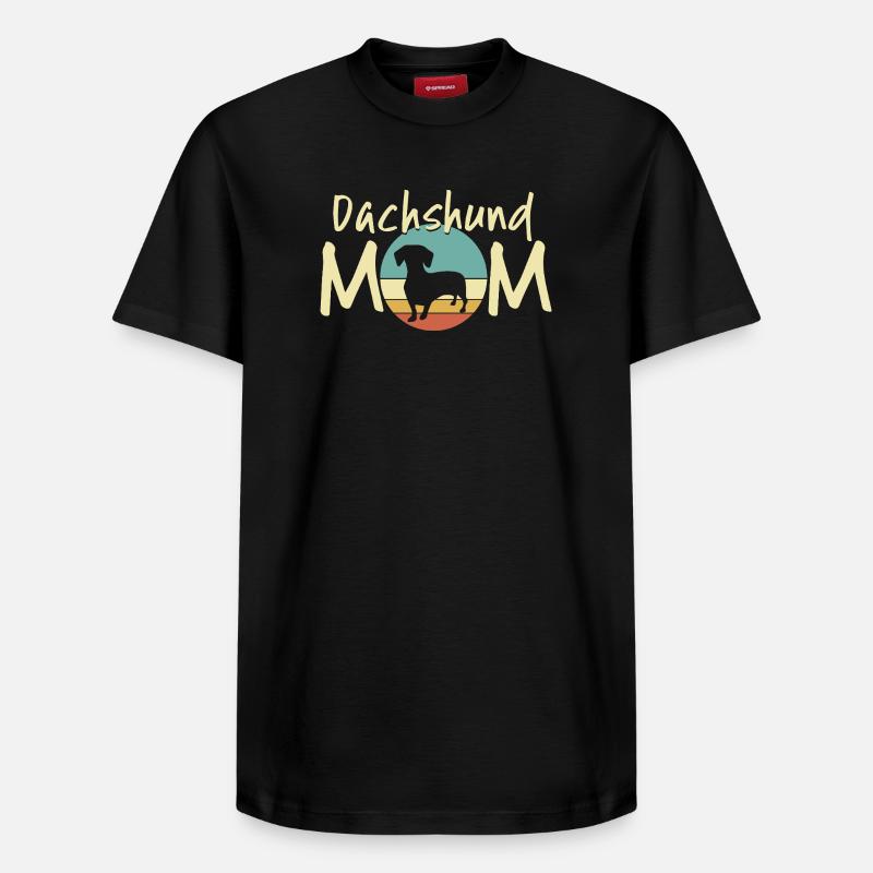 Teckel Lune Mère Design - T-shirt unisexe décontracté en coton Supima – de SPREAD - noir