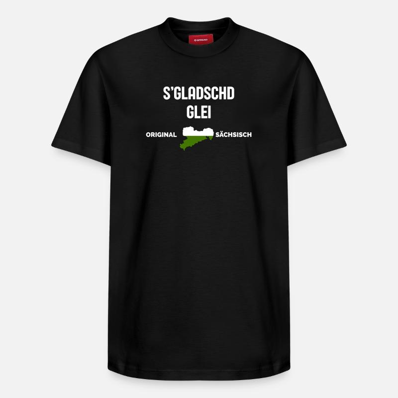 S’Gladschd Glei Dicton Est-Allemand - T-shirt unisexe décontracté en coton Supima – de SPREAD - noir