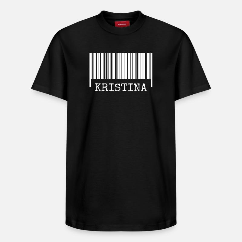 Cod à barres Kristina - T-shirt unisexe décontracté en coton Supima – de SPREAD - noir