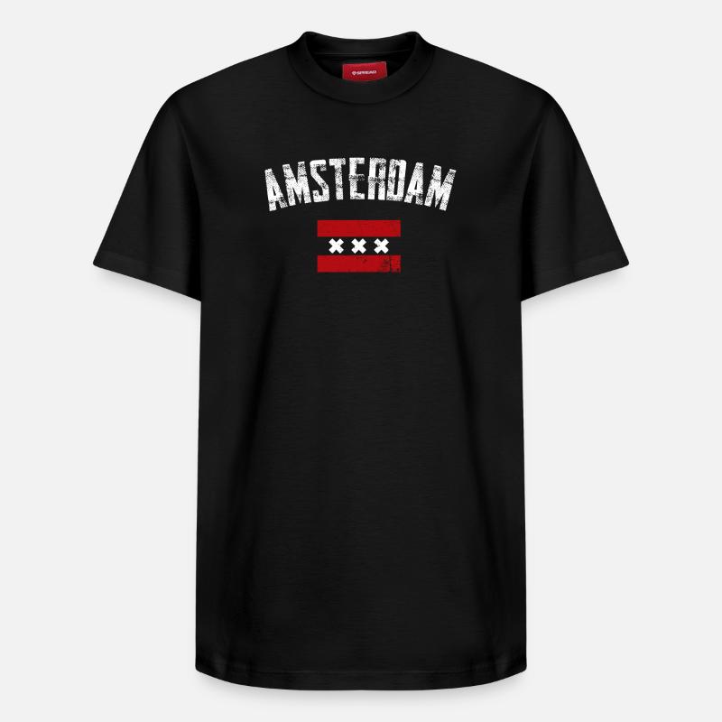 Amsterdam Bold Crest Tee - T-shirt unisexe décontracté en coton Supima – de SPREAD - noir