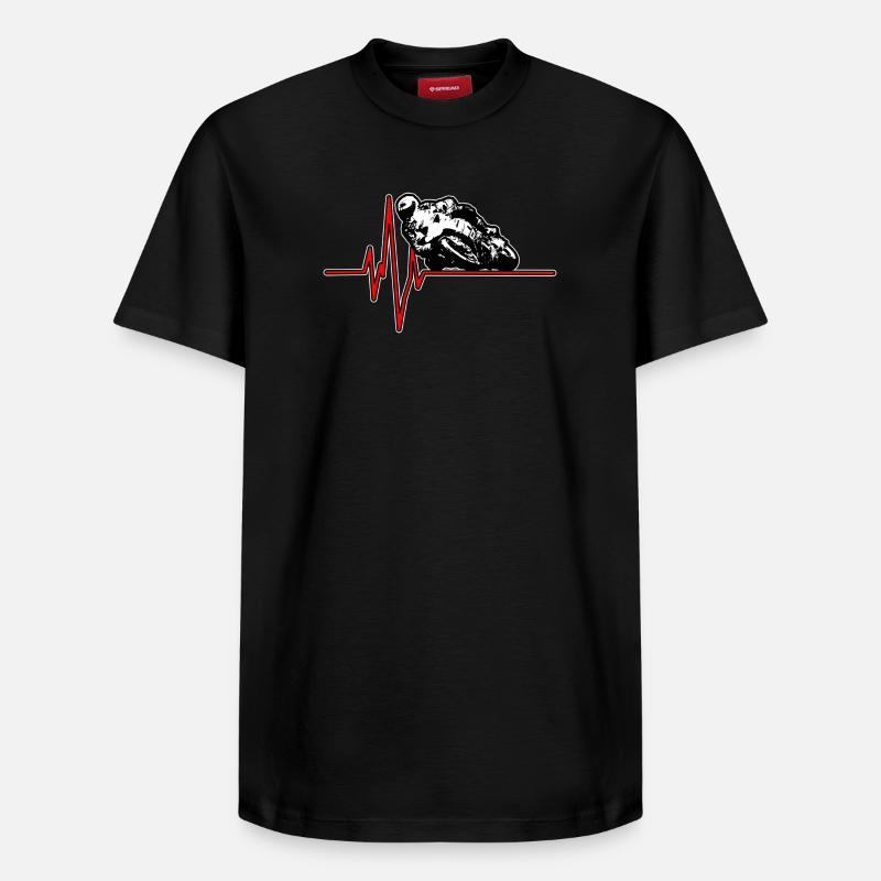 Motorcycle pulse 1 - Relaxed Unisex Supima Cotton T-Shirt – by SPREAD - black