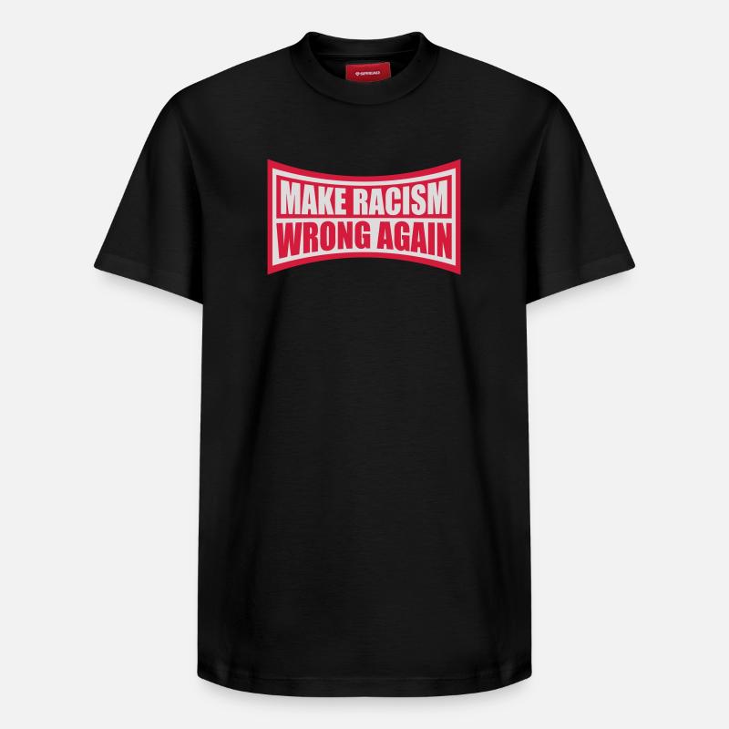 Rendre le racisme répréhensible - T-shirt unisexe décontracté en coton Supima – de SPREAD - noir