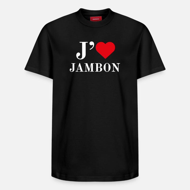 Jambon amour Typographie - T-shirt unisexe décontracté en coton Supima – de SPREAD - noir