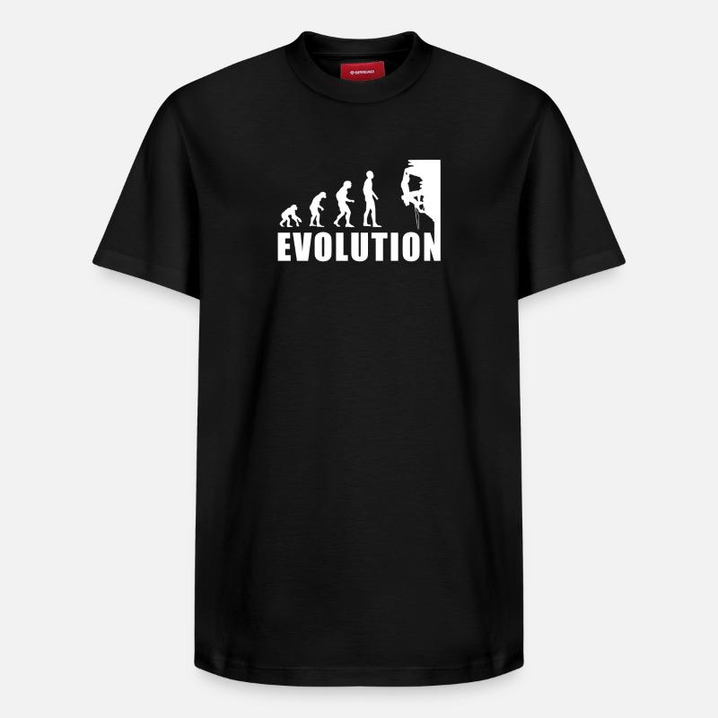 EVOLUTION Climbing Mountaineering Climbing Gift - Relaxed Unisex Supima Cotton T-Shirt – by SPREAD - black