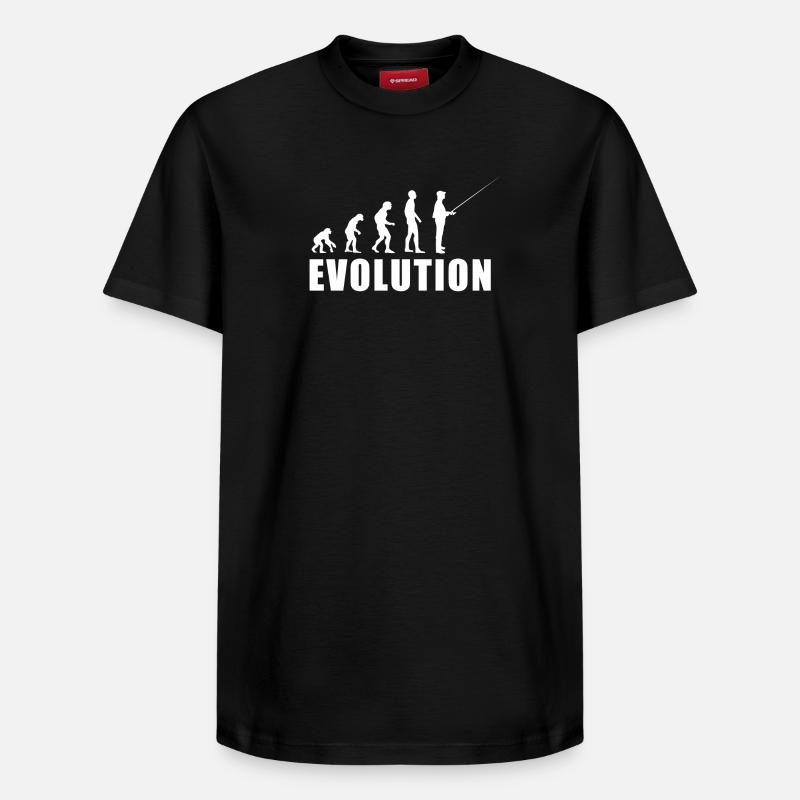 Cadeau de pêcheur EVOLUTION - T-shirt unisexe décontracté en coton Supima – de SPREAD - noir