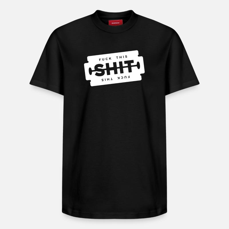 Scheiß auf diese Scheiße, Rasierklinge, - Relaxed Unisex Supima Cotton T-Shirt – von SPREAD - Schwarz