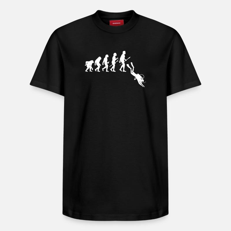 Évolution des plongeurs - Plongée - T-shirt unisexe décontracté en coton Supima – de SPREAD - noir