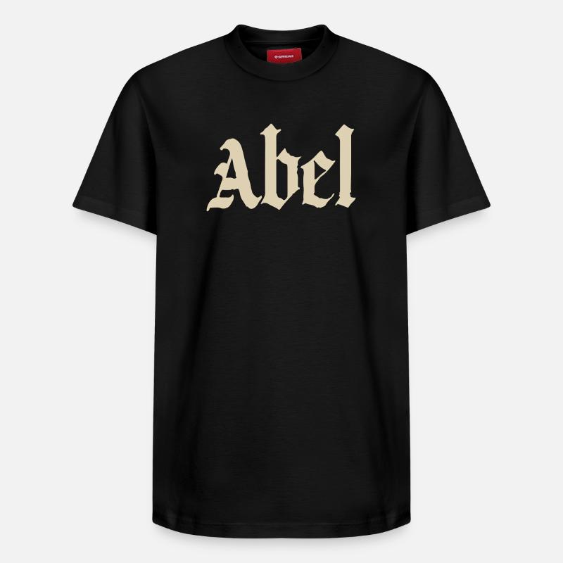 Abel Gothic Script - Relaxed Unisex Supima Cotton T-Shirt – von SPREAD - Schwarz
