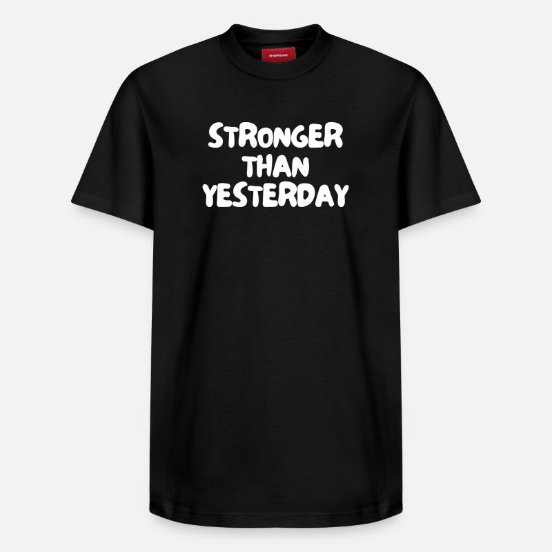 Plus fort qu’hier - T-shirt unisexe décontracté en coton Supima – de SPREAD - noir