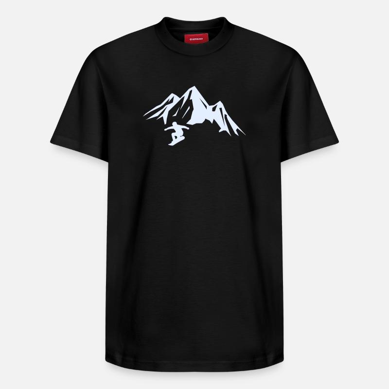 snowboard_berge - T-shirt unisexe décontracté en coton Supima – de SPREAD - noir