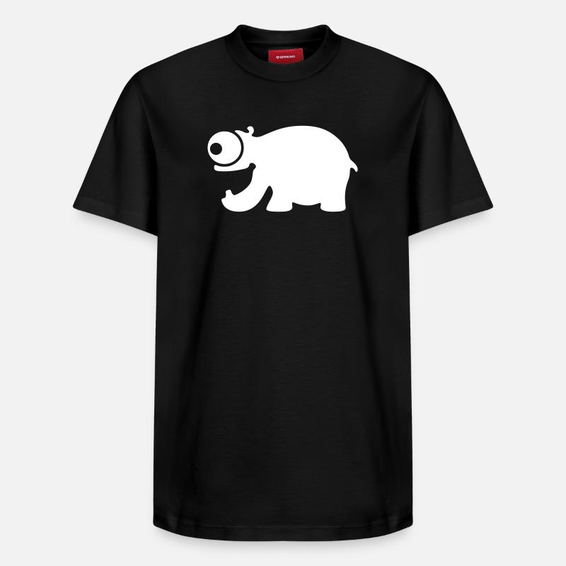 Drôle d’hippopotame - T-shirt unisexe décontracté en coton Supima – de SPREAD - noir