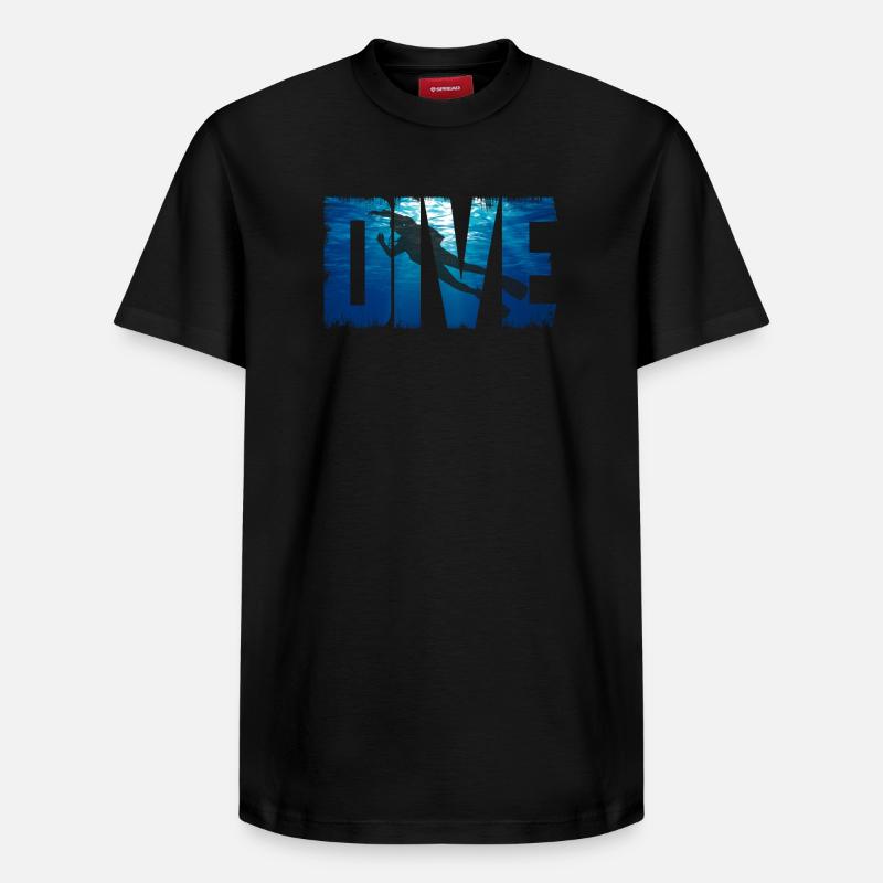 Diver Diving - Relaxed Unisex Supima Cotton T-Shirt – by SPREAD - black