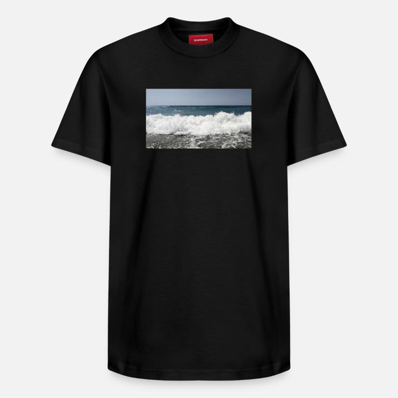 Vague d’écume de mer - T-shirt unisexe décontracté en coton Supima – de SPREAD - noir