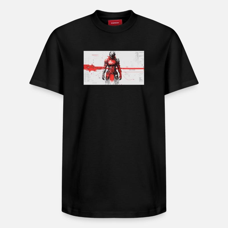Futuristischer Cyber-Samurai - Relaxed Unisex Supima Cotton T-Shirt – von SPREAD - Schwarz