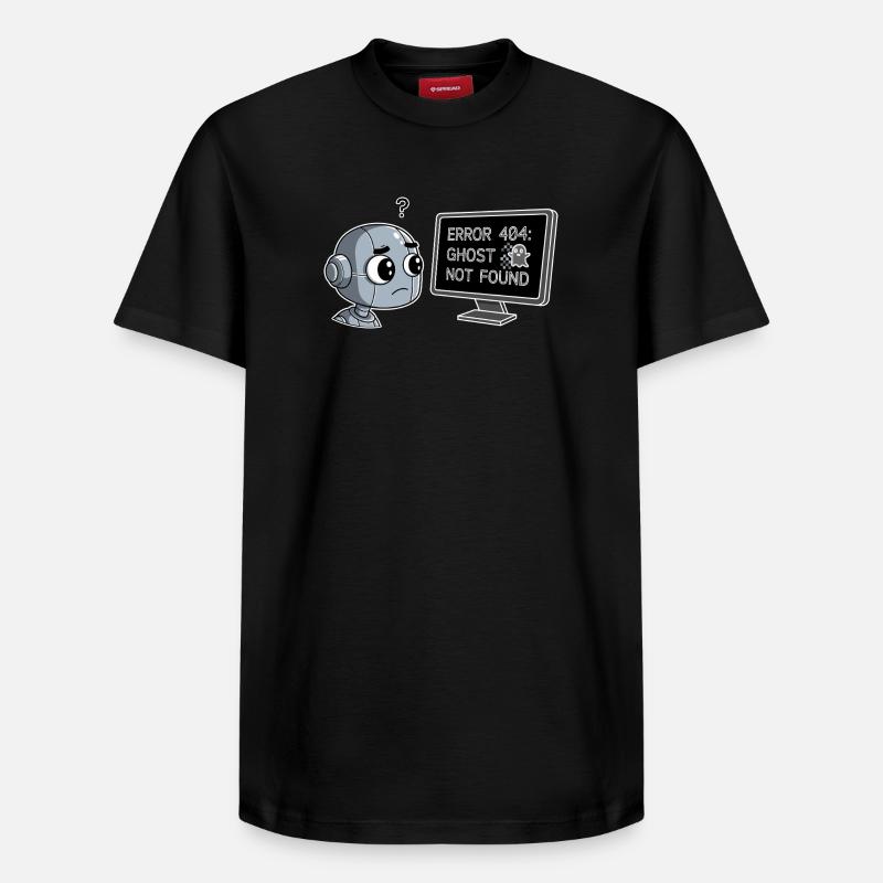Error 404: Ghost Not Found - Relaxed Unisex Supima Cotton T-Shirt – von SPREAD - Schwarz