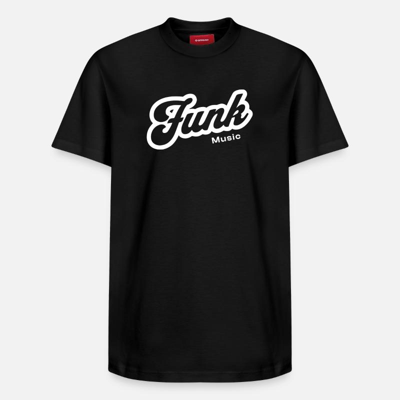 Funk Music Retro Script Logo - Relaxed Unisex Supima Cotton T-Shirt – von SPREAD - Schwarz