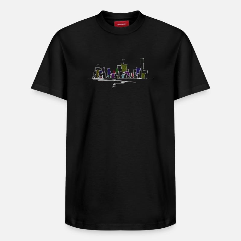 skyline - T-shirt unisexe décontracté en coton Supima – de SPREAD - noir