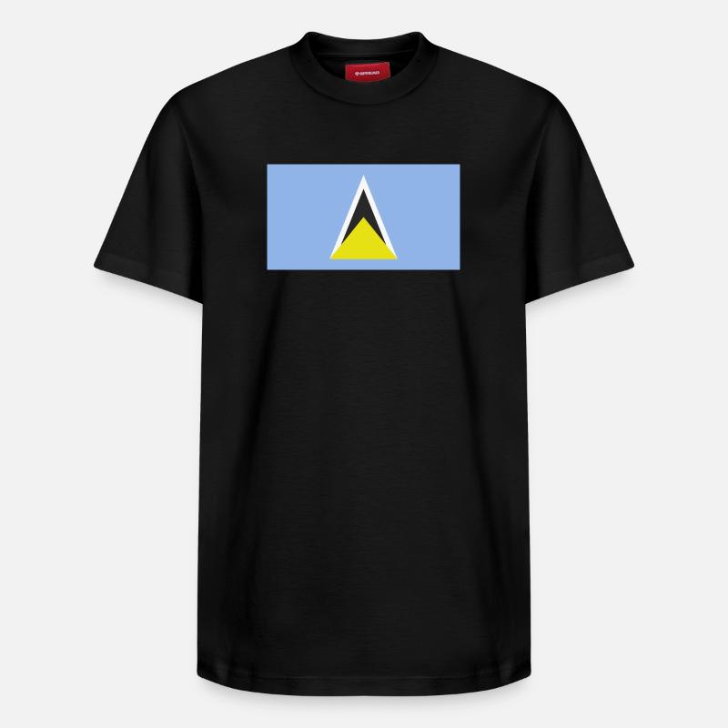 Drapeau caribéen de Sainte-Lucie - T-shirt unisexe décontracté en coton Supima – de SPREAD - noir