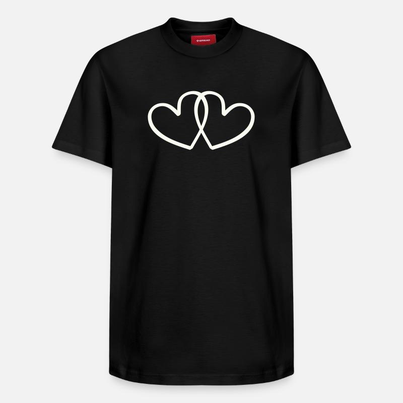 Herzen - Relaxed Unisex Supima Cotton T-Shirt – von SPREAD - Schwarz