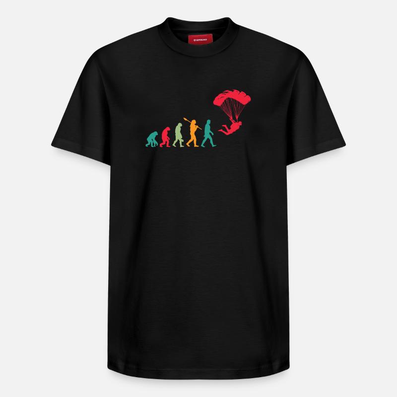 Parachutiste Evolution Parachutiste - T-shirt unisexe décontracté en coton Supima – de SPREAD - noir