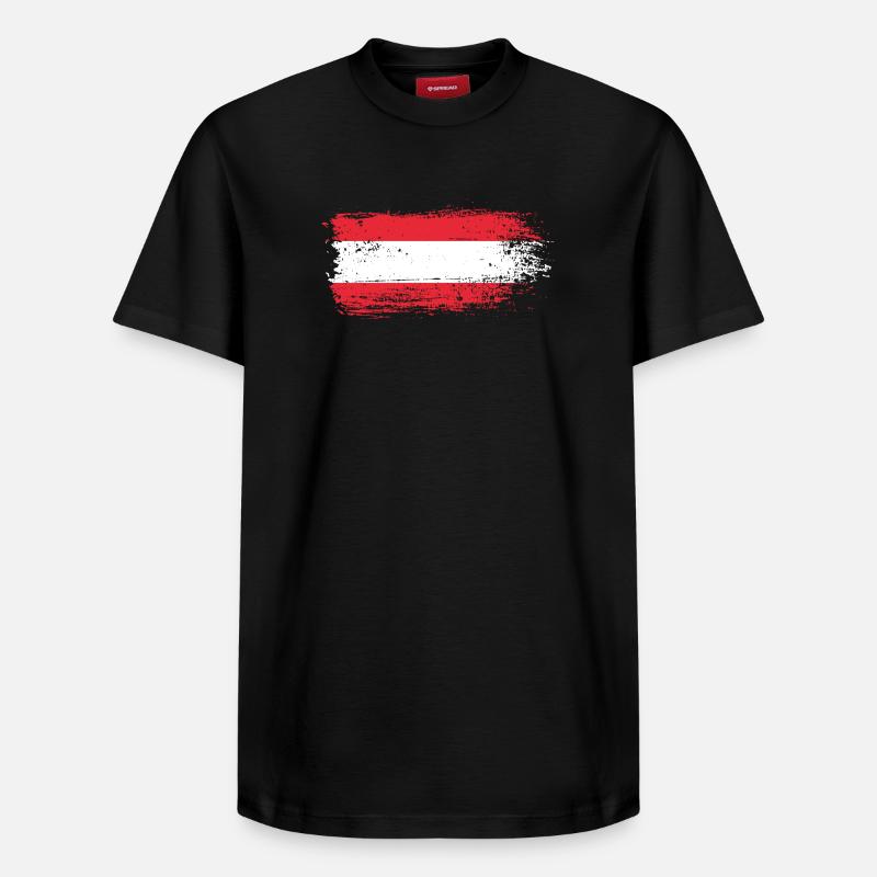 Drapeau autrichien - T-shirt unisexe décontracté en coton Supima – de SPREAD - noir