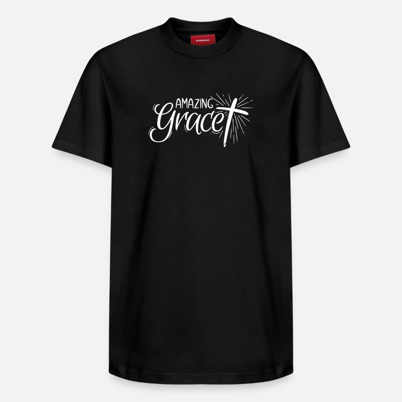 Lettrage Amazing Grace - T-shirt unisexe décontracté en coton Supima – de SPREAD - noir