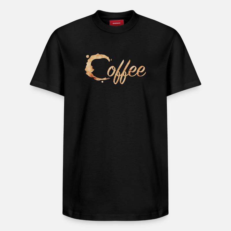 Kaffeefleck Typografie Coffee - Relaxed Unisex Supima Cotton T-Shirt – von SPREAD - Schwarz