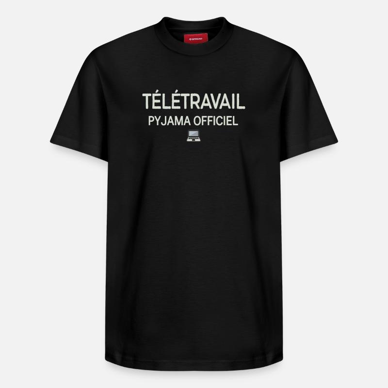 Offizielle Pyjama-Telearbeit - Relaxed Unisex Supima Cotton T-Shirt – von SPREAD - Schwarz