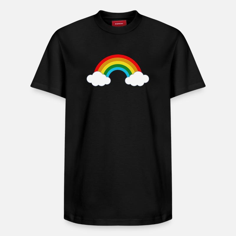 Regenbogen - Relaxed Unisex Supima Cotton T-Shirt – von SPREAD - Schwarz