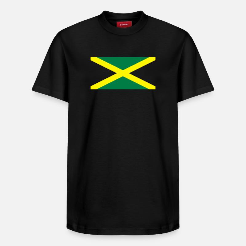 Drapeau jamaïcain - T-shirt unisexe décontracté en coton Supima – de SPREAD - noir