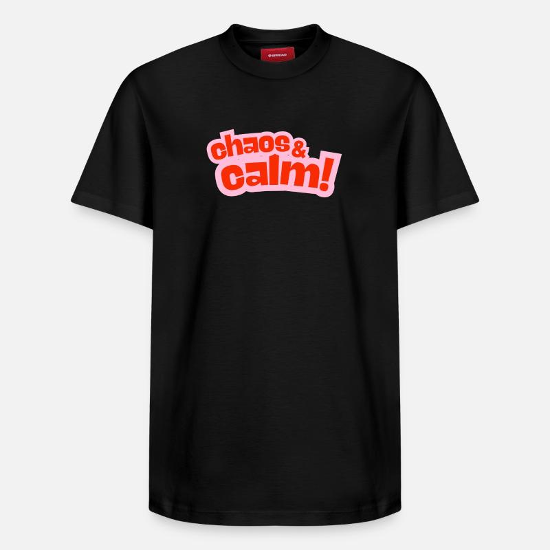 Chaos & Calme : Design de contraste - T-shirt unisexe décontracté en coton Supima – de SPREAD - noir